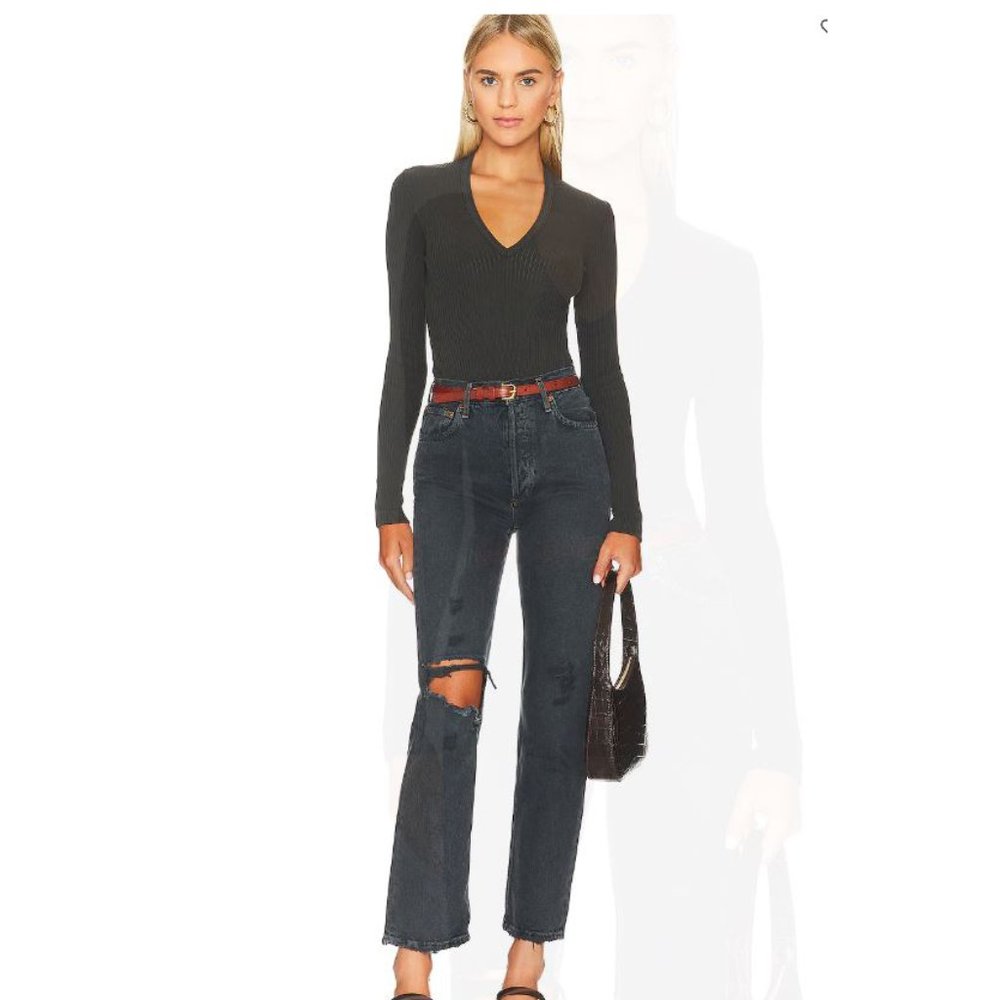 NWT! AGOLDE 90's Pinch Waist High Rise Straight Blk/28
